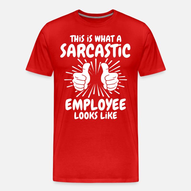 Sarkastischer Mitarbeiter - Männer Premium Bio T-Shirt - Rot