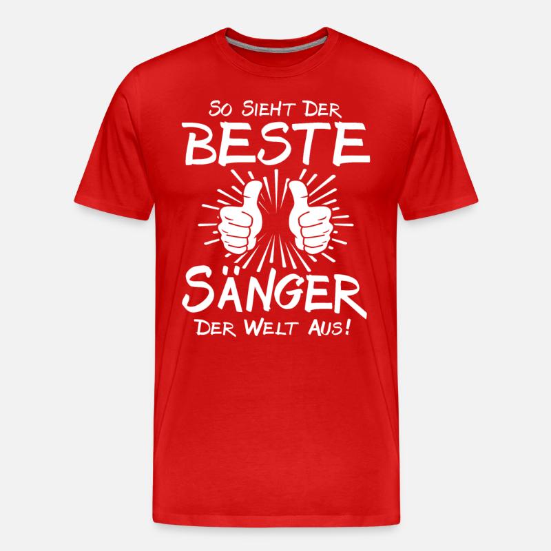 Bester Sänger - Männer Premium Bio T-Shirt - Rot
