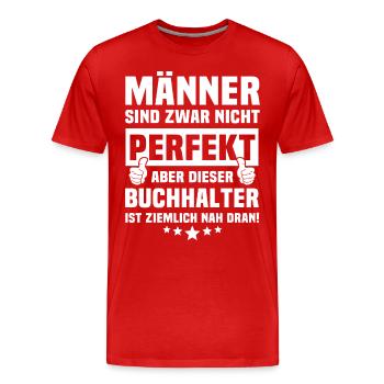 Buchhalter - Männer Premium Bio T-Shirt - Rot - Vorne - Damien (186cm)