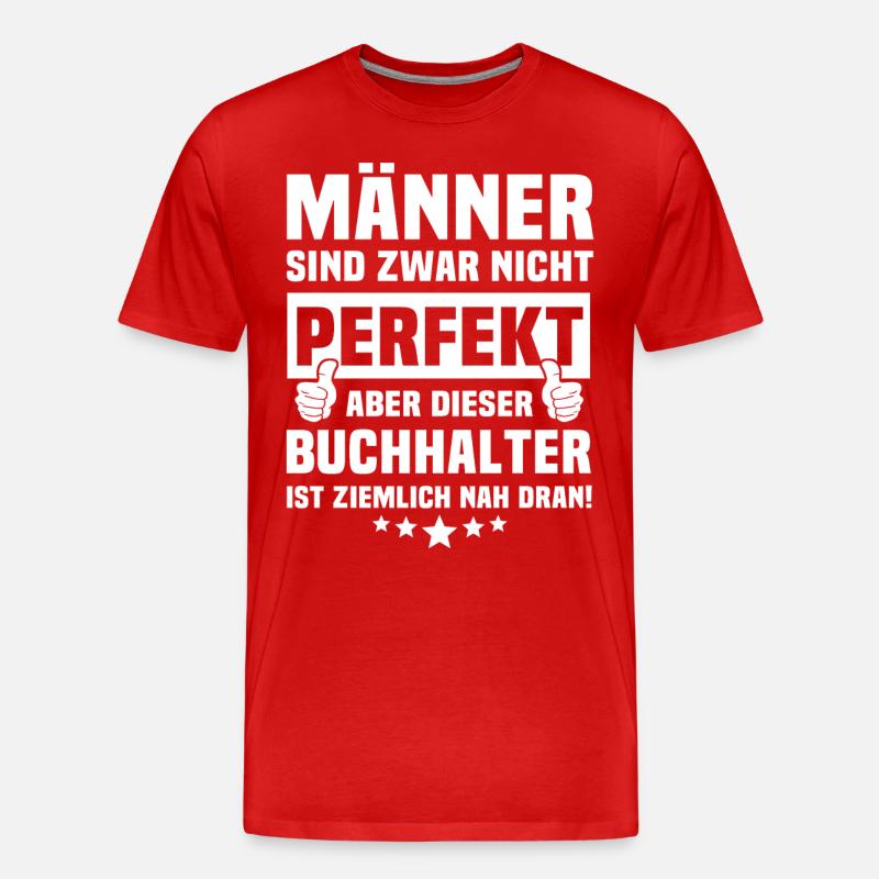 Buchhalter - Männer Premium Bio T-Shirt - Rot