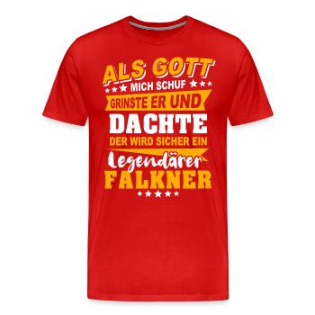 Dictons de fauconnier - T-shirt bio Premium Homme - rouge - Devant - Damien (186cm)