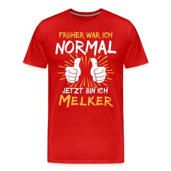Melker Spruch - Männer Premium Bio T-Shirt - Rot - Vorne - Damien (186cm)