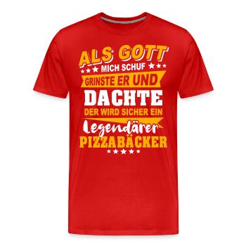 Pizza Maker Sayings - Men's Premium Organic T-Shirt - red - Front - Damien (186cm)