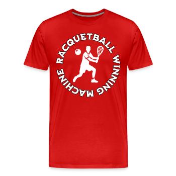 Racquetball Gewinner - Männer Premium Bio T-Shirt - Rot - Vorne - Damien (186cm)