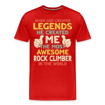 Grimpeur - T-shirt bio Premium Homme - rouge - Devant - Damien (186cm)