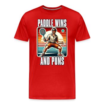 Drôle de dicton de paddleball - T-shirt bio Premium Homme - rouge - Devant - Damien (186cm)