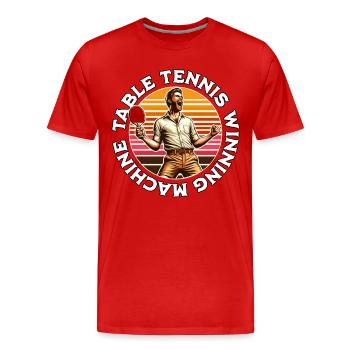 Table Tennis Gewinner - Männer Premium Bio T-Shirt - Rot - Vorne - Damien (186cm)