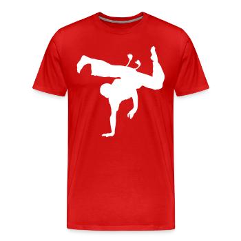 Capoeira Heart Line - Men's Premium Organic T-Shirt - red - Front - Damien (186cm)