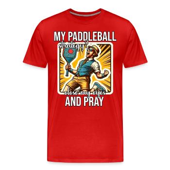Drôle de dicton de paddleball - T-shirt bio Premium Homme - rouge - Devant - Damien (186cm)
