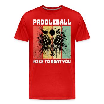 Dictons de paddleball - T-shirt bio Premium Homme - rouge - Devant - Damien (186cm)