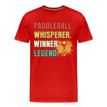 Paddleball Whisperer Légende du paddleball - T-shirt bio Premium Homme - rouge - Devant - Damien (186cm)