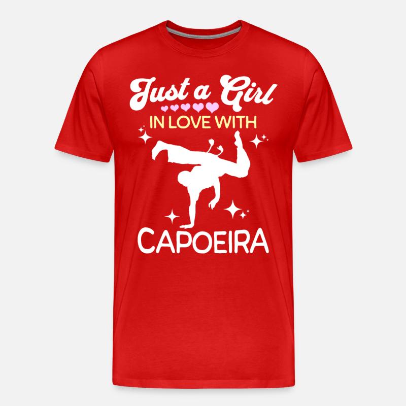 Capoeira Mädchen - Männer Premium Bio T-Shirt - Rot