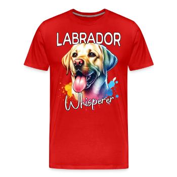 Chuchoteur du Labrador - T-shirt bio Premium Homme - rouge - Devant - Damien (186cm)