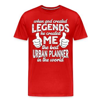 Meilleur urbaniste Légende - T-shirt bio Premium Homme - rouge - Devant - Damien (186cm)