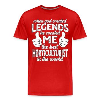 Bester Gartenbauer Legende - Männer Premium Bio T-Shirt - Rot - Vorne - Damien (186cm)