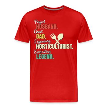 Gartenbauer Papa - Männer Premium Bio T-Shirt - Rot - Vorne - Damien (186cm)