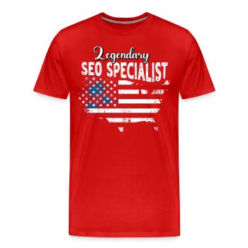 Responsable SEO US - T-shirt bio Premium Homme - rouge - Devant - Damien (186cm)