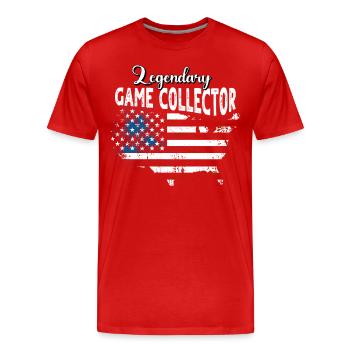 Collectionneur de jeux US - T-shirt bio Premium Homme - rouge - Devant - Damien (186cm)