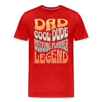Papa Wedding Planner - T-shirt bio Premium Homme - rouge - Devant - Damien (186cm)