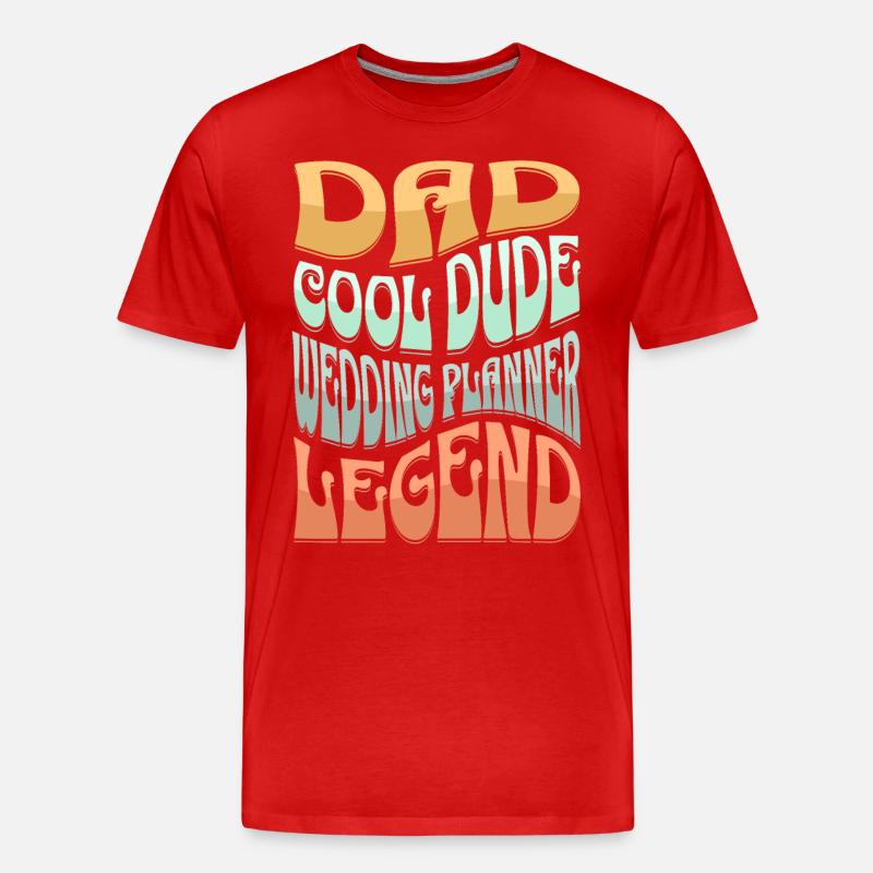 Papa Hochzeitsplaner - Männer Premium Bio T-Shirt - Rot