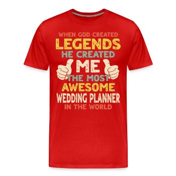 Organisateur de mariage - T-shirt bio Premium Homme - rouge - Devant - Damien (186cm)