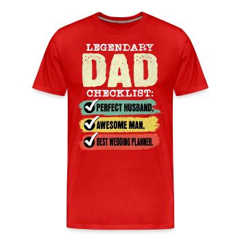 Papa Wedding Planner Fête des Pères - T-shirt bio Premium Homme - rouge - Devant - Damien (186cm)