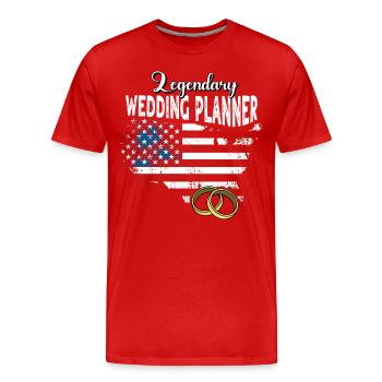 Wedding Planner US - T-shirt bio Premium Homme - rouge - Devant - Damien (186cm)