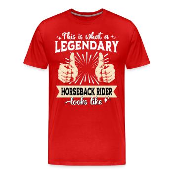 Legendary Horseman Rider - Men's Premium Organic T-Shirt - red - Front - Damien (186cm)