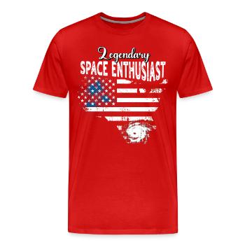 Passionné de l’espace US - T-shirt bio Premium Homme - rouge - Devant - Damien (186cm)