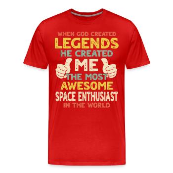 Weltraum Enthusiast - Männer Premium Bio T-Shirt - Rot - Vorne - Damien (186cm)