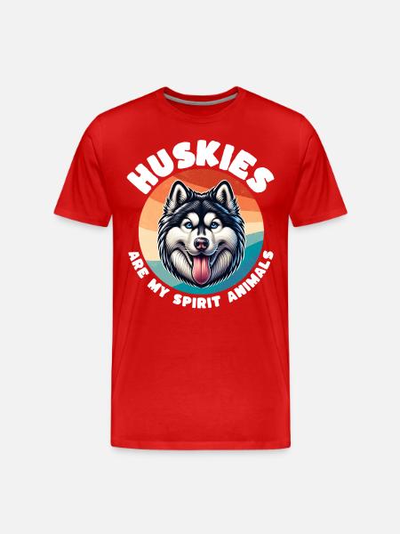 Sled Dog Sayings Husky - Men's Premium Organic T-Shirt - red