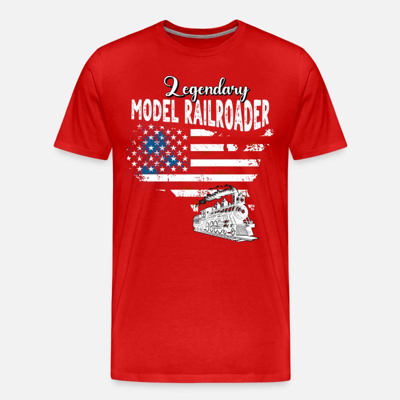 Modelleisenbahner US - Männer Premium Bio T-Shirt - Rot