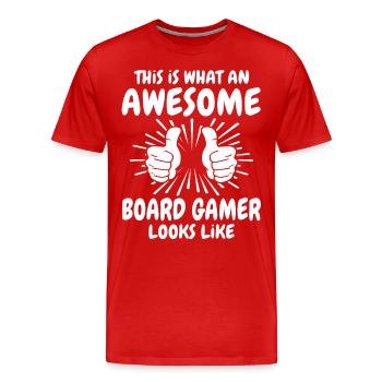 Board Game - Men's Premium Organic T-Shirt - red - Front - Damien (186cm)