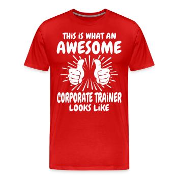 Coach d’employés - T-shirt bio Premium Homme - rouge - Devant - Damien (186cm)