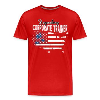 Coach d’employés US - T-shirt bio Premium Homme - rouge - Devant - Damien (186cm)