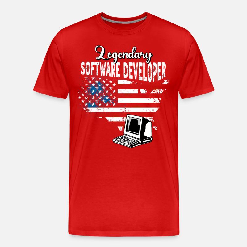 Software Developer US - Men's Premium Organic T-Shirt - red