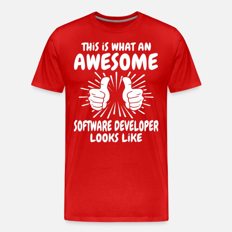 Software Developer - Men's Premium Organic T-Shirt - red