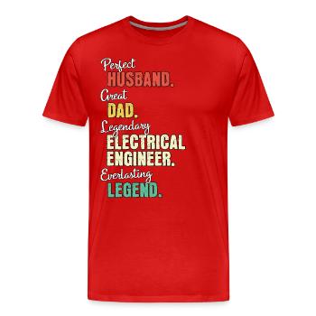 Elektroingenieur Papa - Männer Premium Bio T-Shirt - Rot - Vorne - Damien (186cm)
