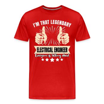 Legendärer Elektroingenieur - Männer Premium Bio T-Shirt - Rot - Vorne - Damien (186cm)