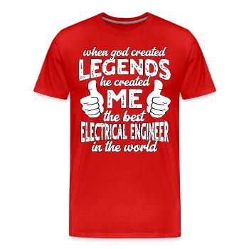 Bester Elektroingenieur Legende - Männer Premium Bio T-Shirt - Rot - Vorne - Damien (186cm)