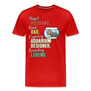Papa concepteur d’aquarium - T-shirt bio Premium Homme - rouge - Devant - Damien (186cm)