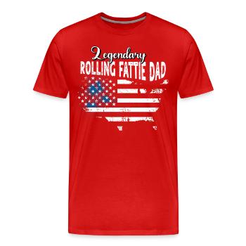 Rolling Fattie Papa US - Männer Premium Bio T-Shirt - Rot - Vorne - Damien (186cm)