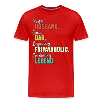 Friyayaholic Papa - Männer Premium Bio T-Shirt - Rot - Vorne - Damien (186cm)