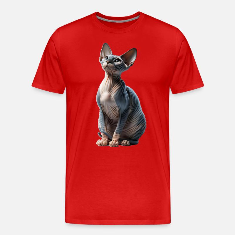 Sphynxkatze Sphynx Cat - Männer Premium Bio T-Shirt - Rot
