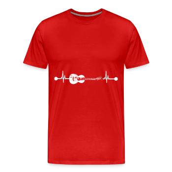 Gitarren Herzschlag Gitarre Frequenz Musik Design - Männer Premium Bio T-Shirt - Rot - Vorne - Damien (186cm)