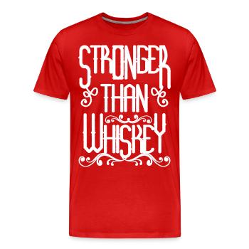 Plus fort que l'alcool de whisky - T-shirt bio Premium Homme - rouge - Devant - Damien (186cm)