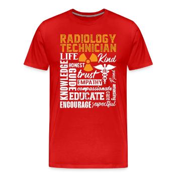 Technicien en radiologie Technicien en radiologie Technicien en radiologie - T-shirt bio Premium Homme - rouge - Devant - Damien (186cm)