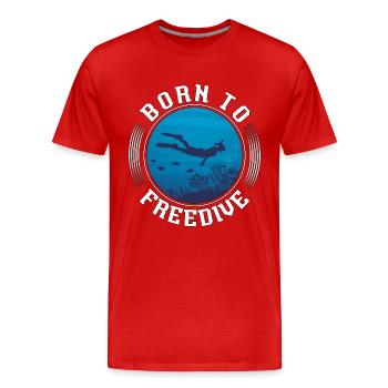 Apnoe Freitaucher Freitauchen Tauchen Geschenk - Männer Premium Bio T-Shirt - Rot - Vorne - Damien (186cm)