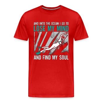 Cadeau d’apnée - T-shirt bio Premium Homme - rouge - Devant - Damien (186cm)