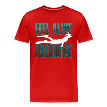 Freediver Apnée Apnée Plongée Cadeau - T-shirt bio Premium Homme - rouge - Devant - Damien (186cm)